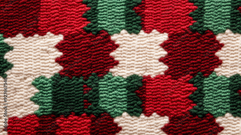 Canvas Prints Subtle houndstooth pattern in red and green festive Christmas texture classic and timeless cozy seasonal warmth with a refined touch 