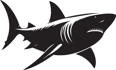 Big Shark Silhouette isolated on white background Minimalist shark vector shape