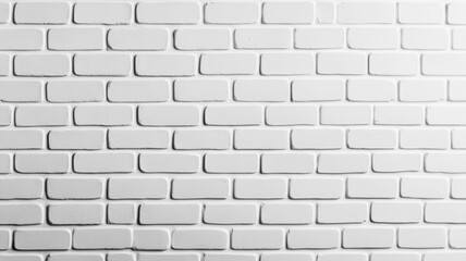 Fototapeta premium Wide shot of a painted brick wall in crisp white with textured bricks and slight surface irregularities creating a clean minimalist background with subtle depth 