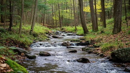 Obraz premium Tranquil Forest Stream