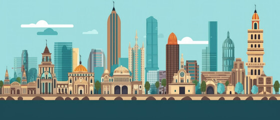 Fototapeta premium City famous landmarks
