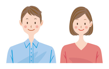 Obraz premium 若い夫婦 カップル イラスト 