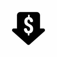 price descending arrow low icon
