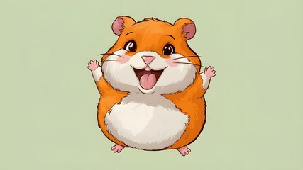 A cute cartoon vector icon illustration of a hamster holding its cheek. Isolated Premium Vector Concept of Animal Nature Icon. Cartoon Style: Flat