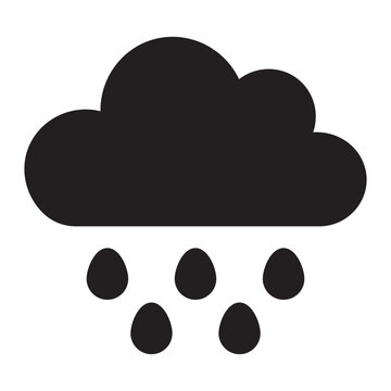 black cloud raining icon clip art preview
