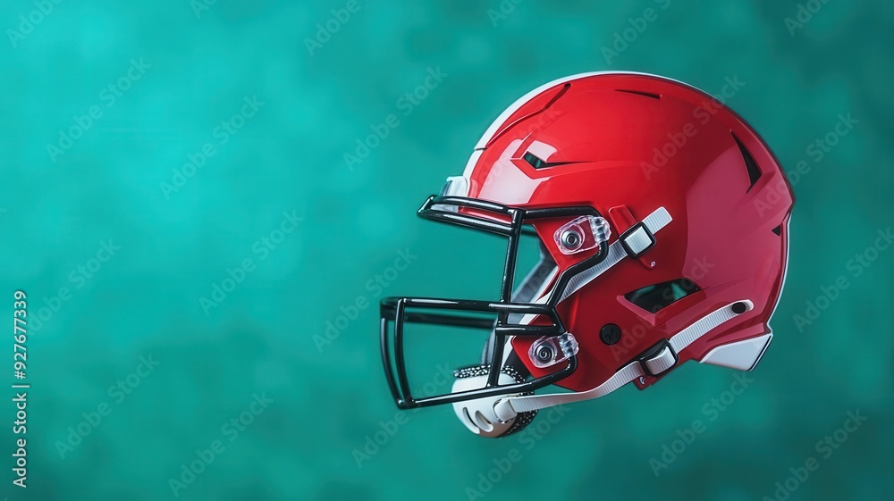 Wall mural helmet flying in the air after touchdown celebration flat design side view stadium reaction water co