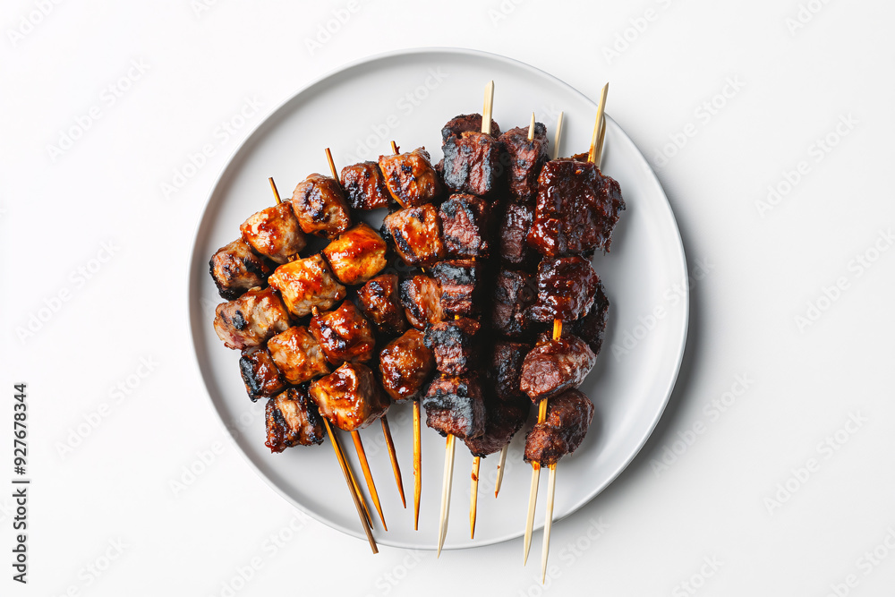 Poster shish kebab on skewers