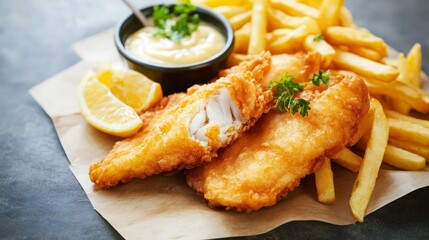 Crispy Fish and Chips with Tartar Sauce