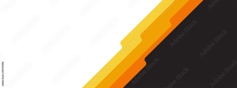 Canvas Prints abstract background with yellow and orange diagonal stripes on black and white background
