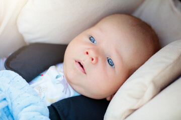 Newborn baby in car seat