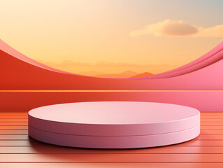 Minimalistic scene with 3d podium