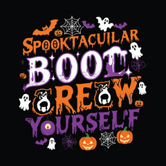 Spooky squad and trick or treat Halloween illustration design . generative Ai 
