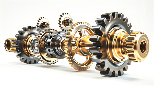 A collection of detailed industrial gears showcases the complexity and artistry of the oil industry, highlighting the fusion of technology and engineering