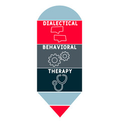 DBT - Dialectical Behavioral Therapy acronym. business concept background. vector illustration concept with keywords and icons. lettering illustration with icons for web banner, flyer, landing pag