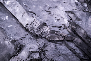grey Gypsum details photography from France. macro photography detail texture background. close-up...