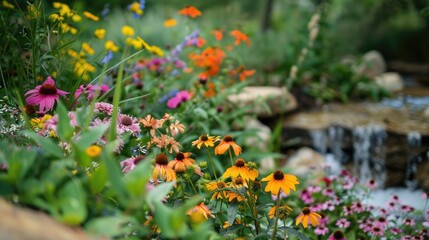 Colorful flowers in a natural setting