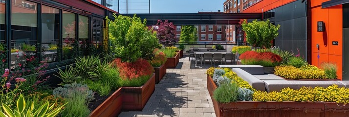 Fototapeta premium colorful rooftop garden