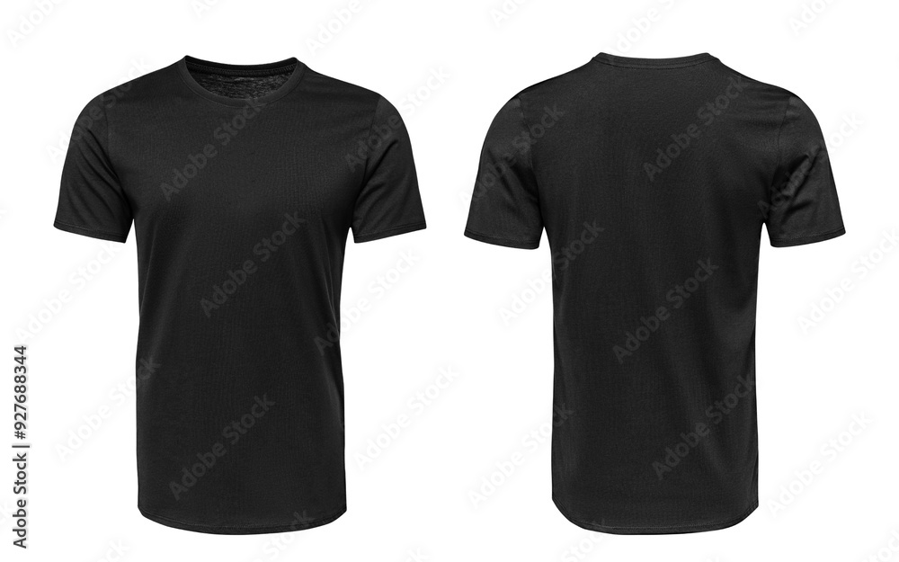 Wall mural Black Polo Shirt Mockup - Front and Back View