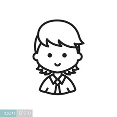 Man boy character face avatar vector icon