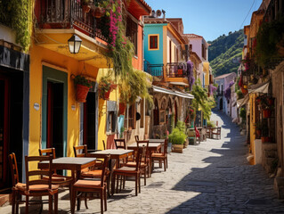 Awesome Red rubber boot, watering can and spade over the handmade well in the garden