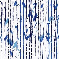 Summery ikat zig zag pattern in painterly brushstroke digital design. Modern coastal living printed chevron textile decor in seamless all over template. 