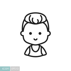 Man boy character face avatar vector icon