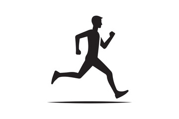 a man running silhouette. Runner silhouette. jogging  silhouette