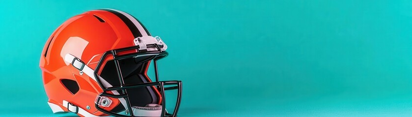 Fototapeta premium Football helmet with bold colors flat design side view energetic theme cartoon drawing vivid