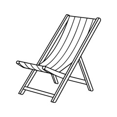 Beach chair silhouette vector illustration