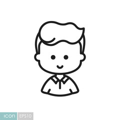Man boy character face avatar vector icon