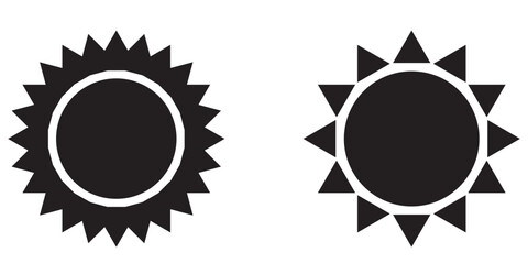 Sun and Moon icon, vector. Moon and stars silhouette. Sun and moon flat icon. Shining Sun and crescent Moon. Vector Illustration.