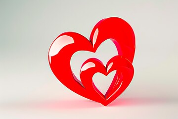 Glossy red porcelain hearts with subtle highlights, expressing love and appreciation for special occasions