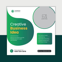 Business marketing agency promotion social media post template. Editable square banner design. Social media banner