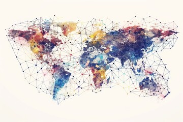 Fototapeta premium Abstract representation of data transfer in a network, AI generated