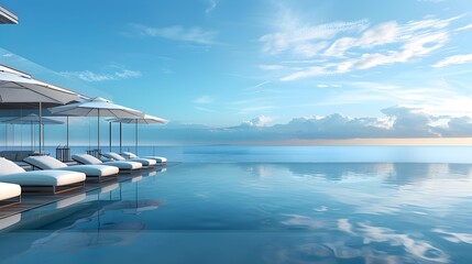 Fototapeta premium The pool overlooks the sea