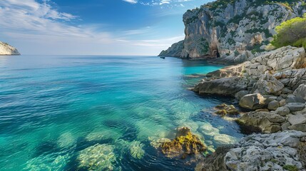 Fototapeta premium A coastline with cliffs rising majestically picture