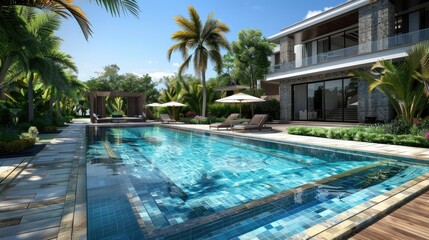 Fototapeta premium Poolside Paradise