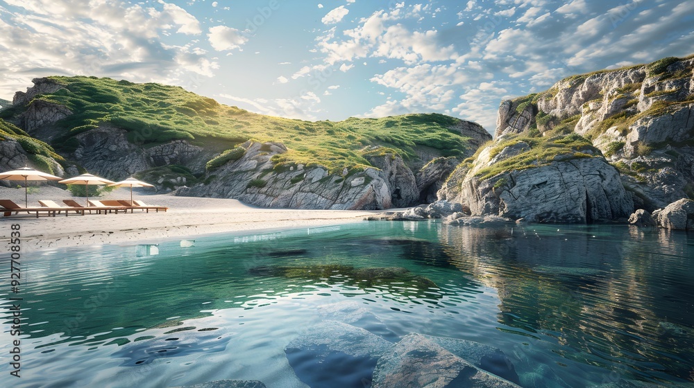 Wall mural cove a calm place with crystal clear water img