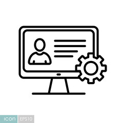User customize settings on monitor vector icon