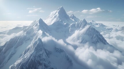 Mighty peaks rising above the clouds demonstrate