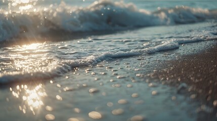 Calm waves slowly and confidently advancing