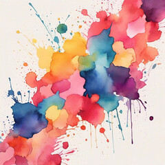 Vibrant Abstract Watercolor Splash Texture with Artistic Brush Strokes Background