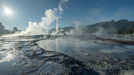New zealands geysers spew out towering columns