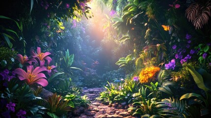 Obraz premium Jungle Flower Pathway
