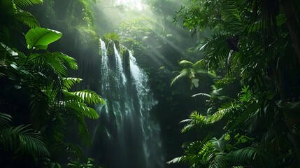 The jungle is lush with dense vegetation