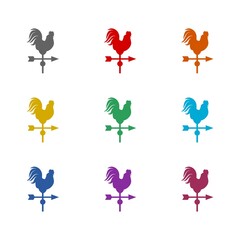 Weather vane logo icon isolated on white background. Set icons colorful