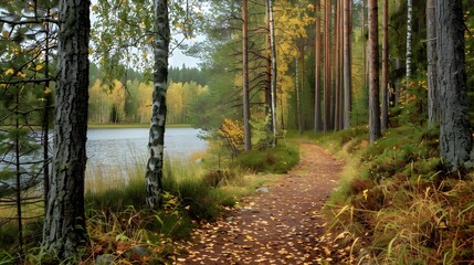 A path in a finnish forest passing img