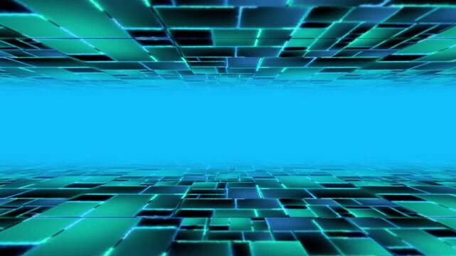 Blue soft electrical background with animated outline. Stroke in electric effect and movement