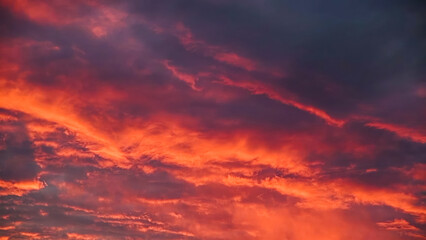 Fiery orange sunset sunrise sky