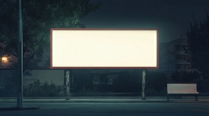  copy space area for your text message or promotional content, public information board next to road in night 